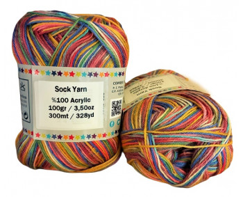 Sock Yarn - Acryl - 100g - Sonderposten - Farbe S121