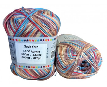 Sock Yarn - Acryl - 100g - Sonderposten - Farbe S122