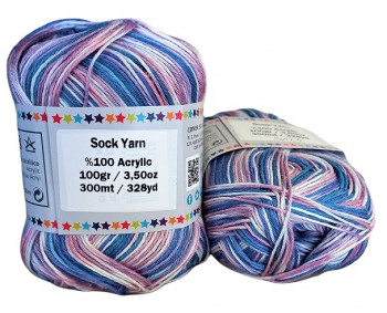 Sock Yarn - Acryl - 100g - Sonderposten/Banderolenfehler - Farbe S123