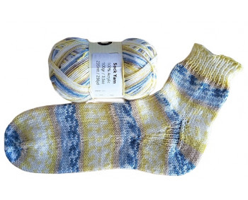 Indio Sock Yarn - Acryl - 100g - Sonderposten - Gelb/Blau