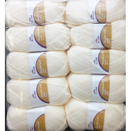!NEU! Acryl Garn uni 10 x 100g = 1000g - Farbe Creme