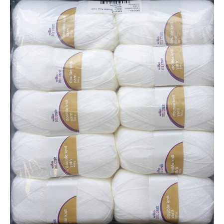 !NEU! Acryl Garn uni 10 x 100g = 1000g - Farbe Weiss