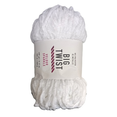 260g Chenille Glitzer - 2347 weiss - Sonderposten