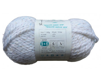 Überproduktion / Mindergewicht - Chunky Yarn - 18 Weiss Glitzer Multi 140g