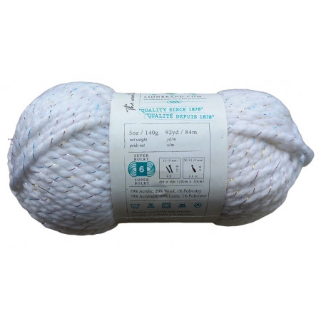 Überproduktion / Mindergewicht - Chunky Yarn - 18 Weiss Glitzer Multi 140g