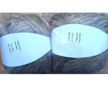 Dochtgarn 2er Pack - 2 x 180g = 360g  - DG12 Grau Meliert