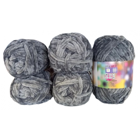 Rozetti ECO Soft / Chenille - 5er Pack - DUNKELGRAU - Sonderposten