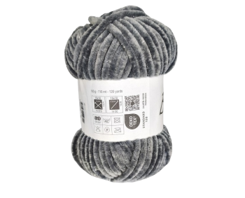 100g Chenille Glitzer - 06 grau - Sonderposten