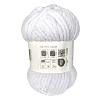 100g Chenille Glitzer - 01weiss - Sonderposten