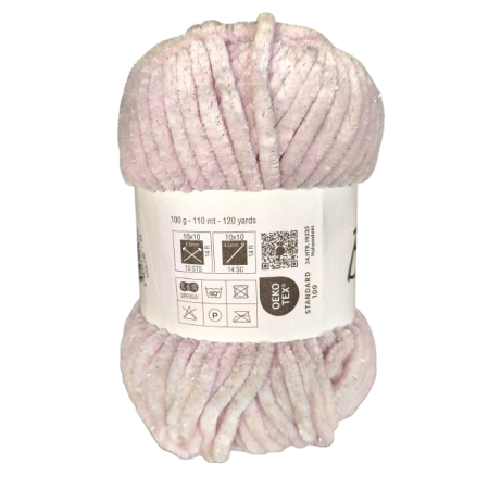 100g Chenille Glitzer - 03 babyrosa - Sonderposten