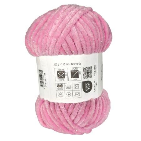 100g Chenille Glitzer - 04 rosa - Sonderposten