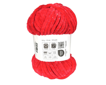 100g Chenille Glitzer - 05 rot - Sonderposten