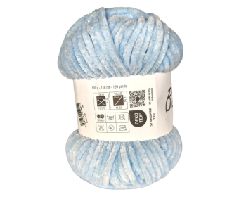 100g Chenille Glitzer - 08 hellblau - Sonderposten