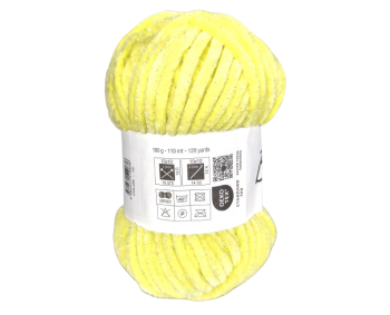 100g Chenille Glitzer - 10 hellgelb - Sonderposten