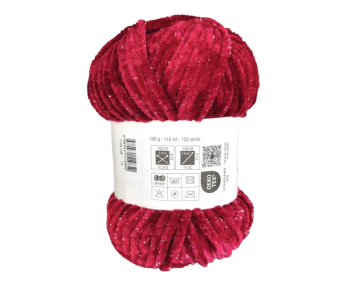 100g Chenille Glitzer - 12 bordo - Sonderposten