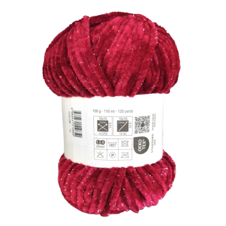 100g Chenille Glitzer - 12 bordo - Sonderposten