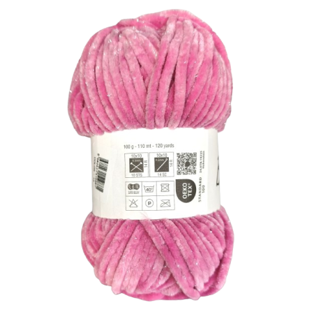 100g Chenille Glitzer - 15 dunkelrosa - Sonderposten