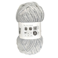 100g Chenille Glitzer - 18 silbergrau - Sonderposten