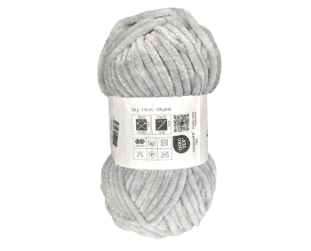 100g Chenille Glitzer - 18 silbergrau - Sonderposten