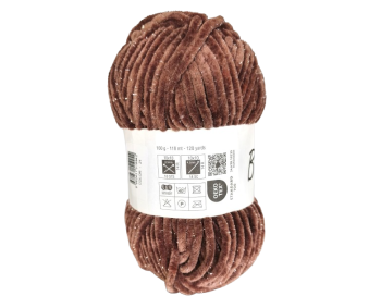100g Chenille Glitzer - 21 dunkelbraun - Sonderposten