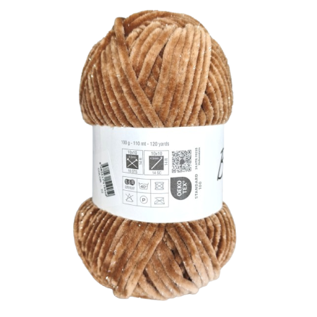 100g Chenille Glitzer - 22 braun - Sonderposten