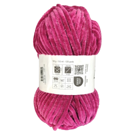 100g Chenille Glitzer - 25 fuchsia - Sonderposten