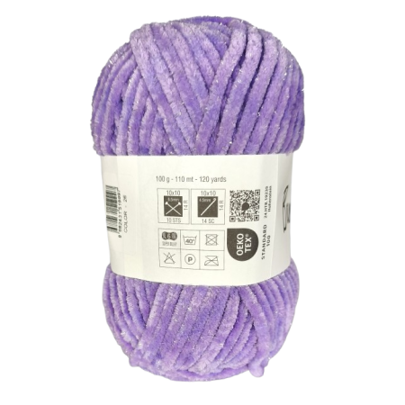 100g Chenille Glitzer - 26 dunkelflieder - Sonderposten