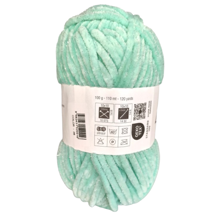 100g Chenille Glitzer - 28 mint - Sonderposten