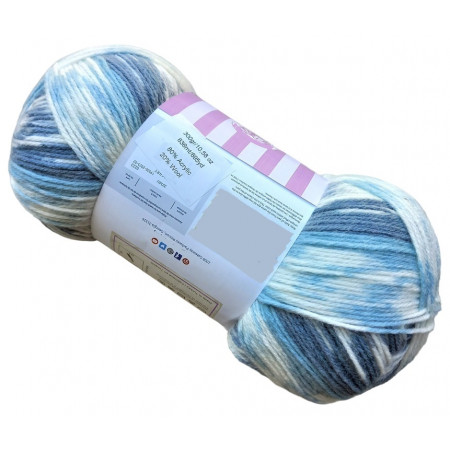 SOPO Printyarn 300g Megaball - Farbe 001 Aqua-Grau
