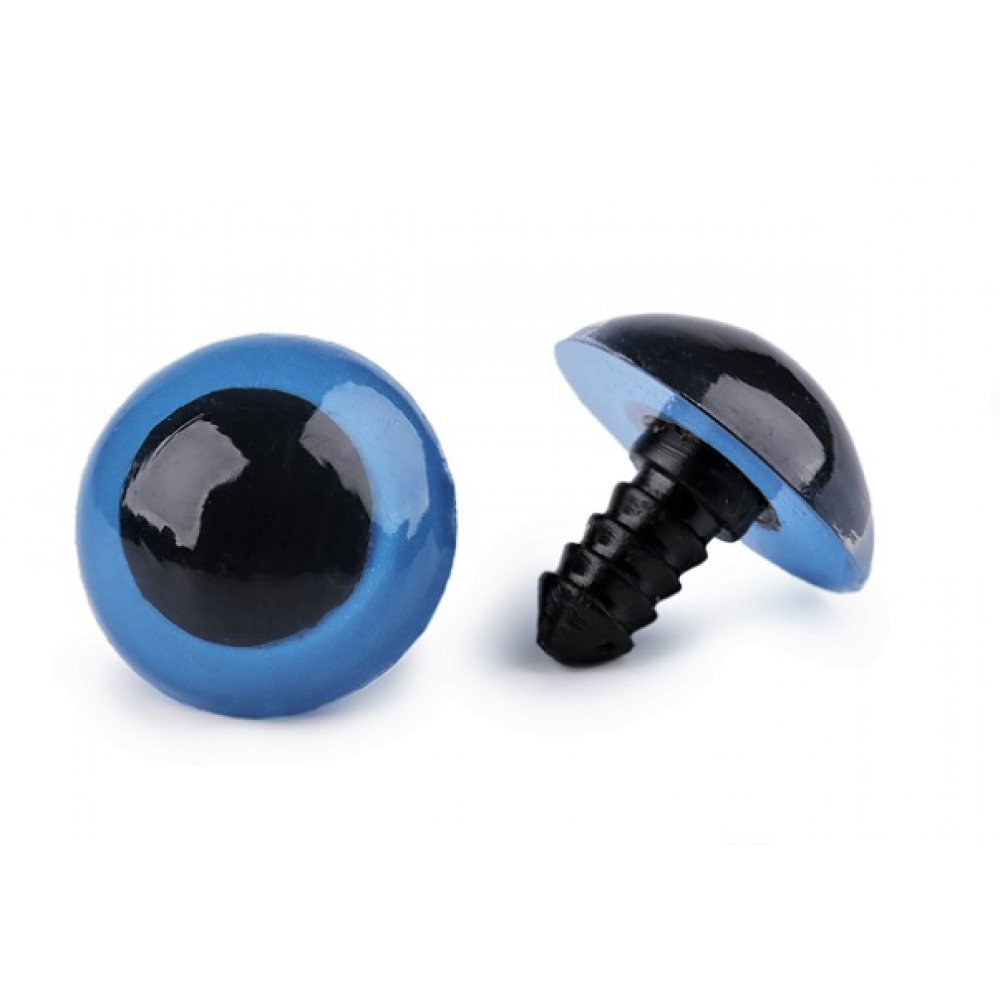 1 Paar Sicherheitsaugen blue pearl 20 mm mit Kunststoff-Sicherheitsscheibe 