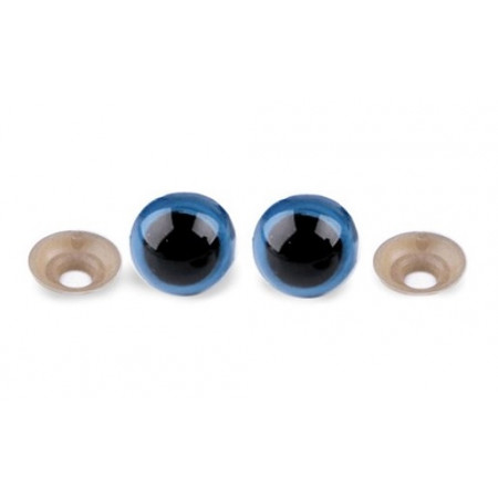 Sicherheitsaugen blau rund 10mm - 1 Paar 