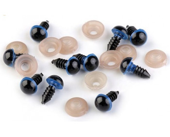 Sicherheitsaugen blau rund 12mm - 1 Paar 