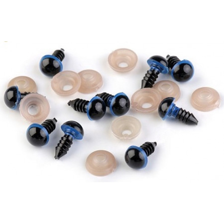 Sicherheitsaugen blau rund 12mm - 1 Paar 