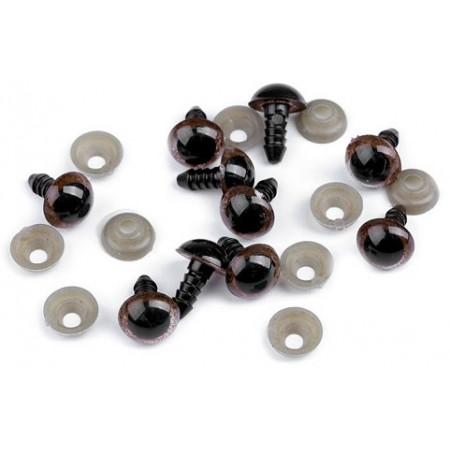 Sicherheitsaugen braun rund 10mm - 1 Paar 