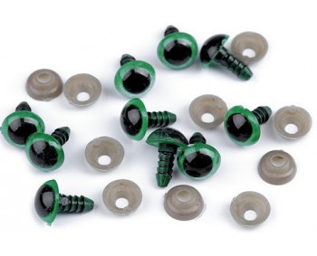 Sicherheitsaugen grün rund 10mm - 1 Paar 