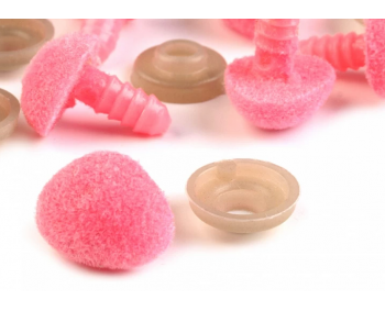 Sicherheits-Nase Samt rosa  11x14mm - 1 Set 