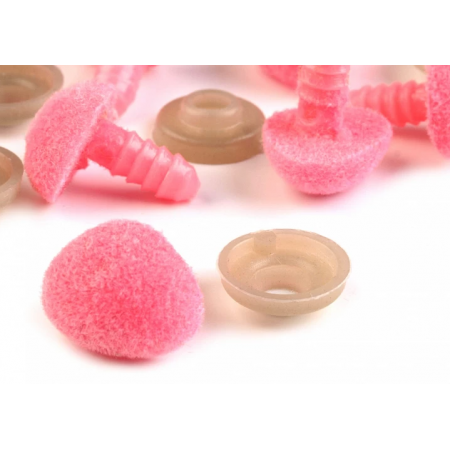 Sicherheits-Nase Samt rosa  11x14mm - 1 Set 