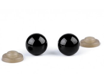 Sicherheitsaugen rund 10mm - schwarz - 1 Paar 
