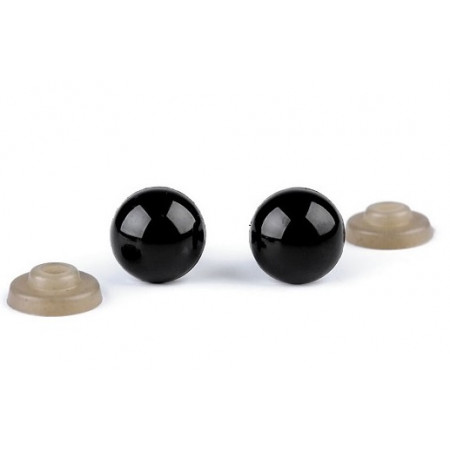 Sicherheitsaugen rund 10mm - schwarz - 1 Paar 