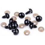 Sicherheitsaugen rund 12mm - schwarz - 1 Paar 