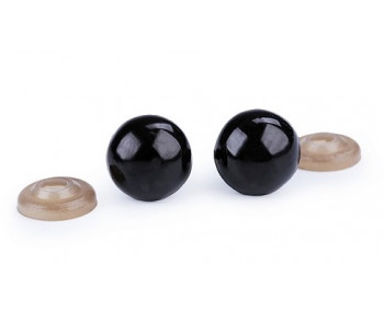 Sicherheitsaugen rund 12mm - schwarz - 1 Paar 