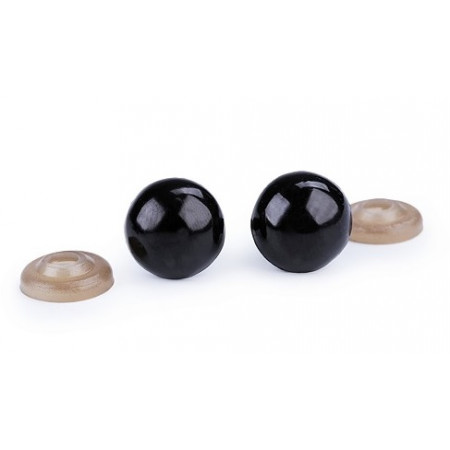 Sicherheitsaugen rund 12mm - schwarz - 1 Paar 