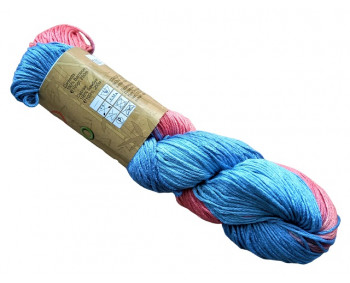 100% Bamboo - Bambusgarn Handdyed - 100g Strang - 180 Blau-Rosa