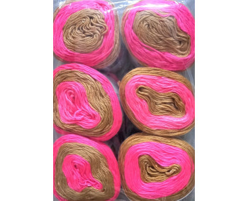 Sonderposten Duo-Cake-Yarn 6x140g = 840g  Farbe : D204 Pink-Caramel