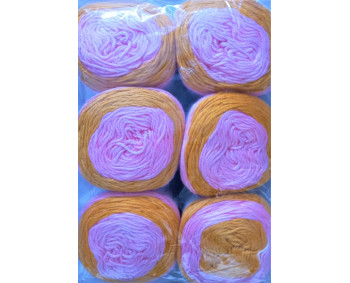 Sonderposten Duo-Cake-Yarn 6x140g = 840g  Farbe : D207 Rosa-Gold