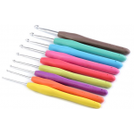 Häkelnadel-Set / 9 Stück / Silikongriff ( 2 - 6 mm) 
