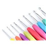 Häkelnadel-Set / 9 Stück / Silikongriff ( 2 - 6 mm) 