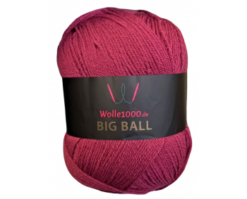 Wolle1000 BigBall Uni+Wool 350g - Farbe BB09 - Weinrot