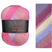 Wolle1000 BigBall 500g - Farbe BB201 - Creme-Flieder-Rosa