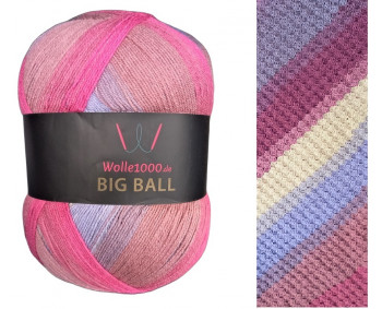 Wolle1000 BigBall 500g - Farbe BB201 - Creme-Flieder-Rosa